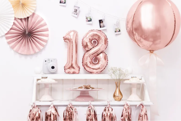 XL Folienballon Orbz - Roségoldene Kugel - ø 40cm